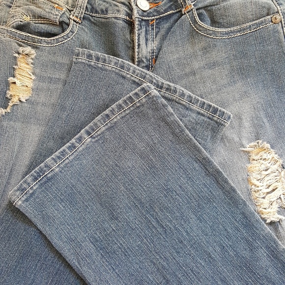 Vintage Y2K 2000s Distressed Streetwear Jeans W/ Studded Pockets 5 - Picture 6 of 8